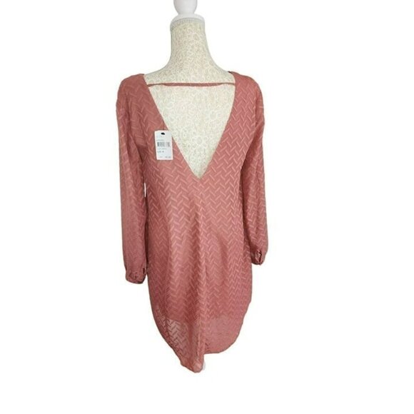 NWT ASTR the Label Dusty Rose Long Sleeve Blouse in Medium - Picture 6 of 12